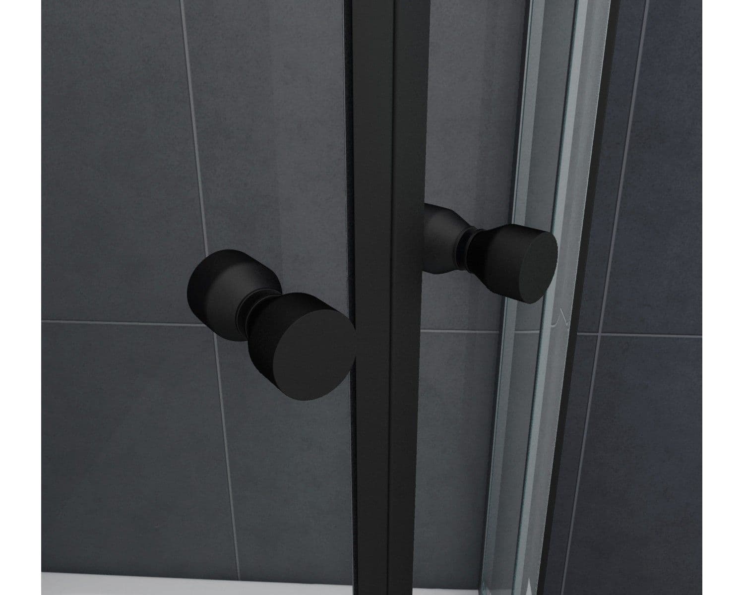 Paroi de douche quart de rond noir mat coulissante 90x90