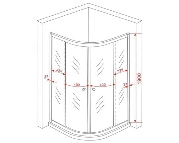 Paroi de douche quart de rond noir mat coulissante 90x90