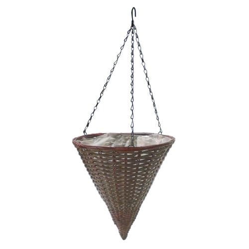 Ambassador Brown Rattan Hanging Cone - 14"