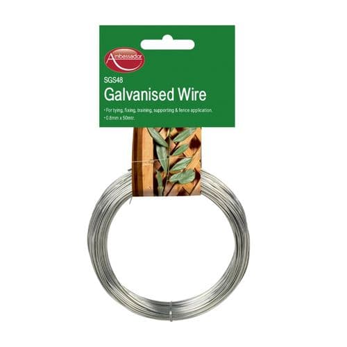 Ambassador Galvanised Wire - 0.8mm x 50m