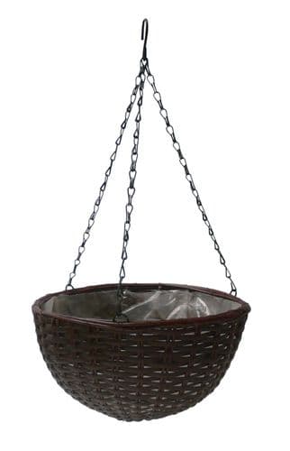 Ambassador Polyrattan Hanging Basket - 16"