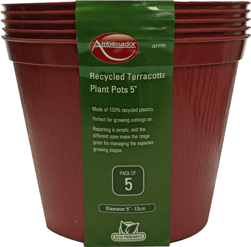 Ambassador Terracotta Plant Pots - 5" Pack 5