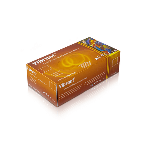 Aurelia Vibrant Latex Powder Free Gloves - Box 100 XLarge