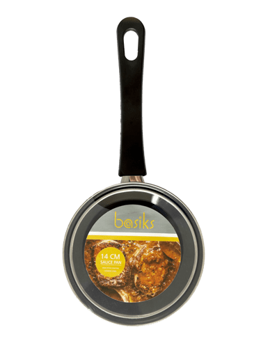 Basiks Carbon Steel Saucepan And Lid - 14cm