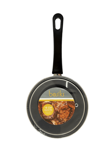 Basiks Carbon Steel Saucepan And Lid - 16cm