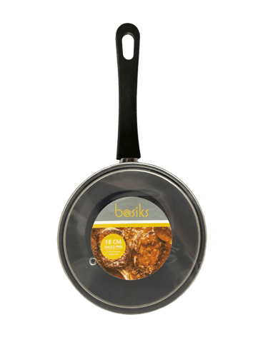 Basiks Carbon Steel Saucepan And Lid - 18cm
