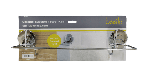 Basiks Suction Towel Rail - Chrome