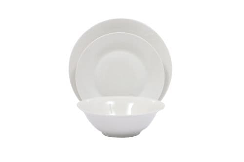 Basiks White Porcelain Dinner Set - 12 Piece