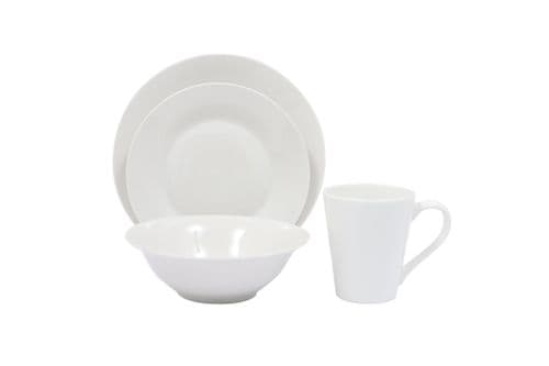 Basiks White Porcelain Dinner Set - 16 Piece