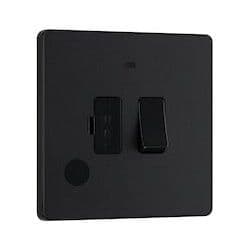 BG 13A Plastic Switched Fused Spur with LED - Matt Black