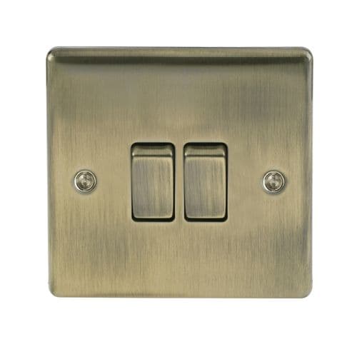 BG 2 Gang Switch - Antique Brass