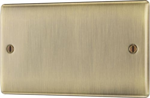 BG Antique Brass Double Blank Plate