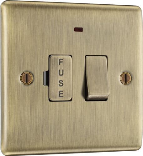 BG Antique Brass Switched Fused Connection Unit - 13amp