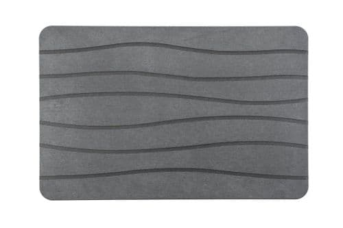 Blue Canyon Diatomite Bathroom Mat Waves - 40 x 60cm Grey