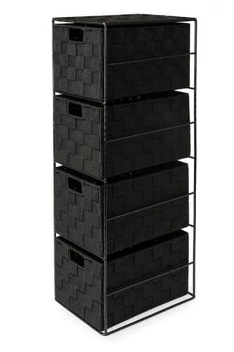 Blue Canyon Madrid 4 Drawer Cabinet - Black