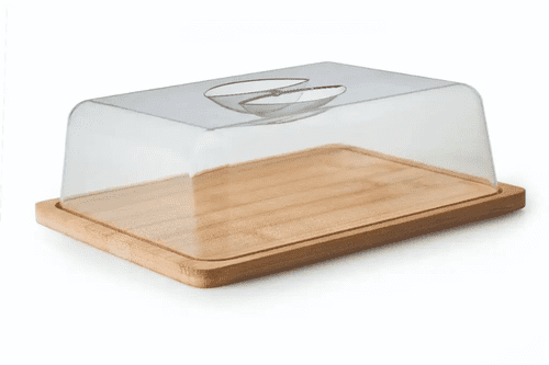 Blue Casa Food Cover With Bamboo Base - Oblong