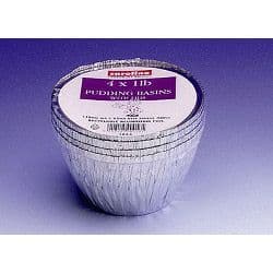 Caroline Foil Pudding Basins with Lids - 1lb 4 Pack