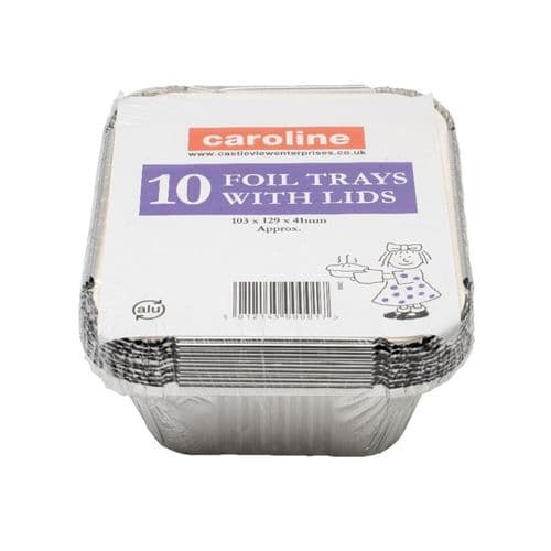 Caroline Foil Trays With Lids - 16oz, Pack 10