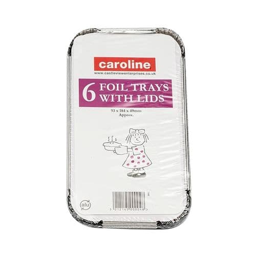 Caroline Foil Trays With Lids - 23oz, Pack 6