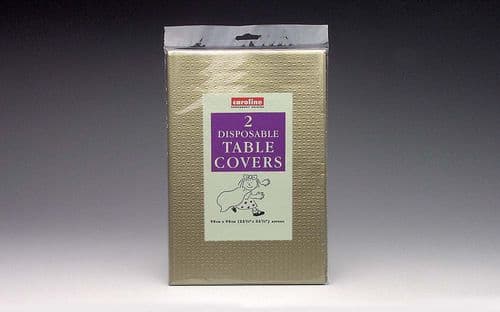 Caroline Square Paper Table Covers - 90cm Gold, 2 Pack