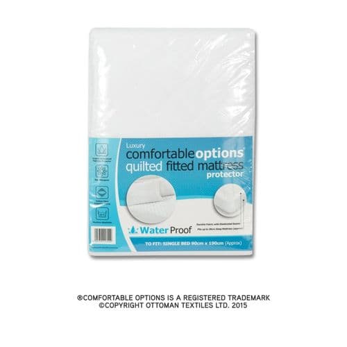 Comfortable Options Waterproof Mattress Protector - Single