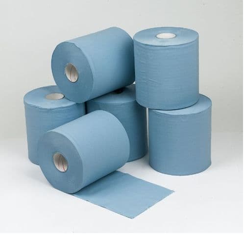 Concept 2 Ply Blue Centre Feed Rolls - 150m x18.5cm Pack 6