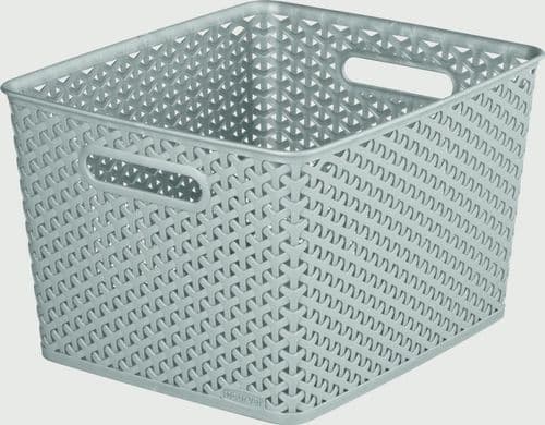 Curver My Style Nestable Rattan Basket - 18L Grey
