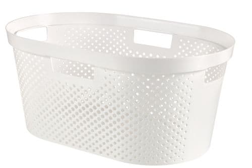 Curver Recycled Infinity Dots Laundry Basket - 40L White