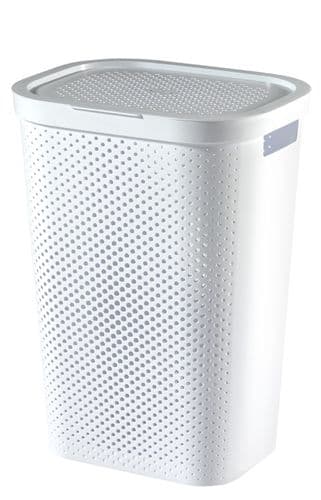 Curver Recycled Infinity Dots Laundry Hamper - 60L White