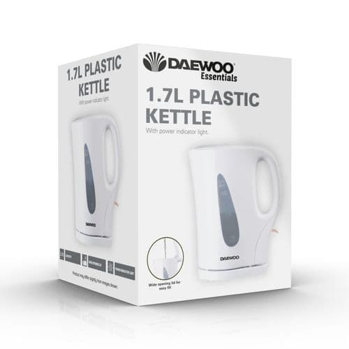 Daewoo Plastic Kettle 1.7L - White