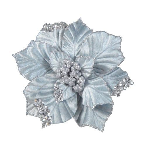 Davies Products Clip-On Velvet Poinsettia - 22cm Graphite