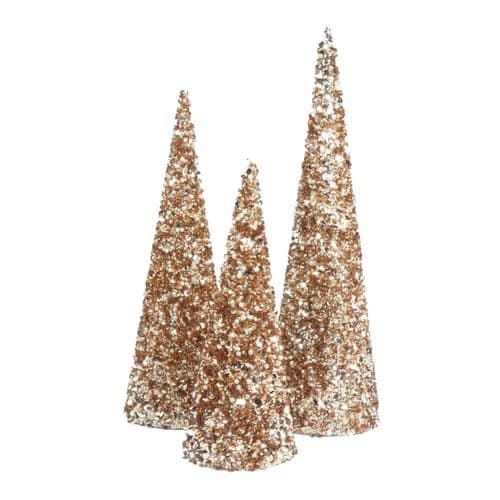 Davies Products Cones 30/38/48cm Set 3 - Champagne Pearl