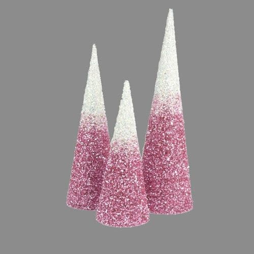 Davies Products Cones 30/38/48cm Set 3 - Ombre Pink