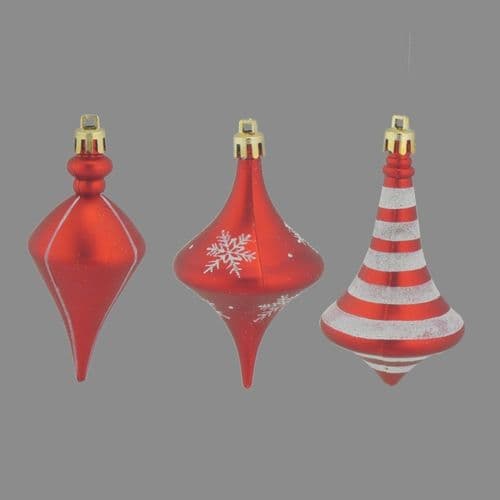 Davies Products Deco Drops x 3 - 10cm Red/White