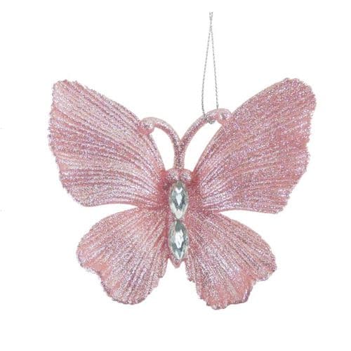 Davies Products Diamante Glitter Butterfly - 11cm Blush