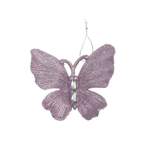 Davies Products Diamante Glitter Butterfly - 11cm Lilac