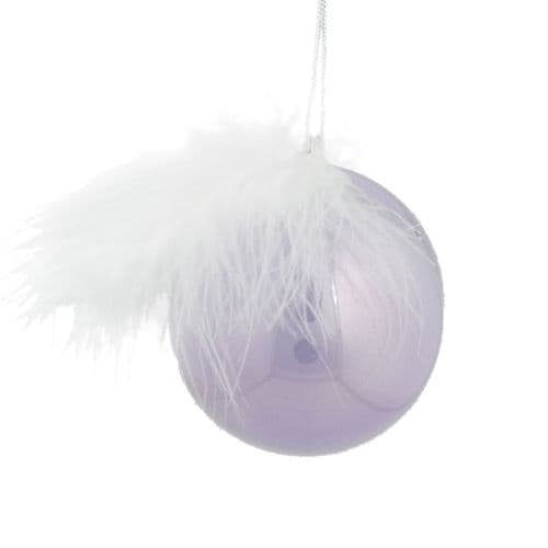 Davies Products Feather Bauble - 10cm Lilac