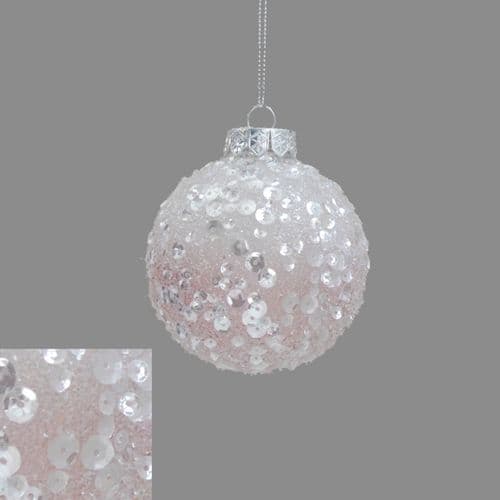 Davies Products Frosted Bauble 8cm - Blush Ombre