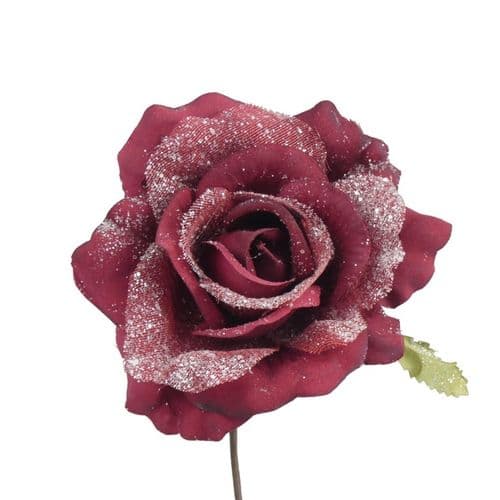 Davies Products Frosted Rose Pick - 11cm Dark Red