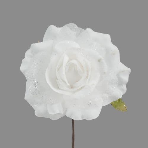 Davies Products Frosted Rose Pick - 11cm White