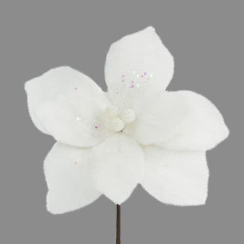 Davies Products Fur Flower Pick - 24cm White