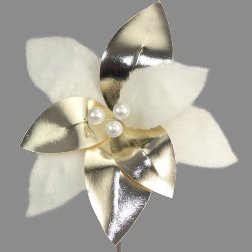 Davies Products Fur & MM Flower Pick - 24cm Champagne