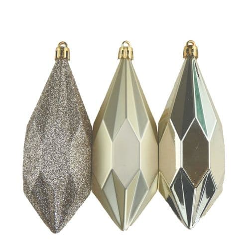 Davies Products Geo Drops x 3 - 14cm Champagne