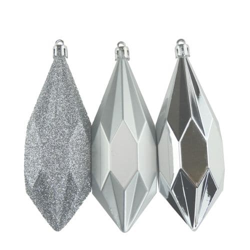 Davies Products Geo Drops x 3 - 14cm Silver