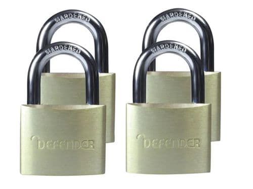 Defender Aluminium Padlock Quad Pack - 40mm