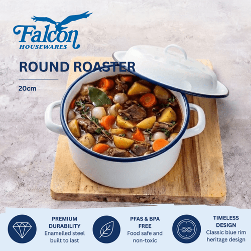 Falcon Falcon Roaster Round - Traditional White - 20cm x 8.5D