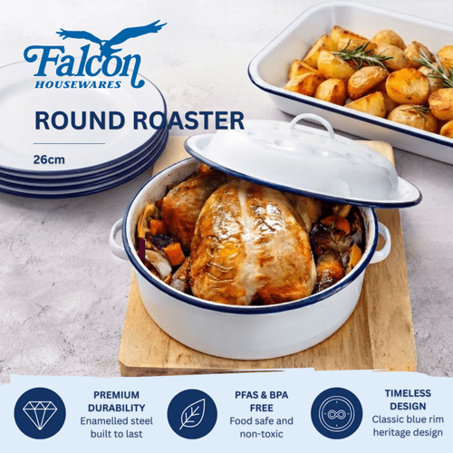 Falcon Falcon Roaster Round - Traditional White - 26cm x 11D
