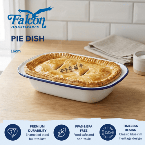 Falcon Oblong Pie Dish - Traditional White - 16cm