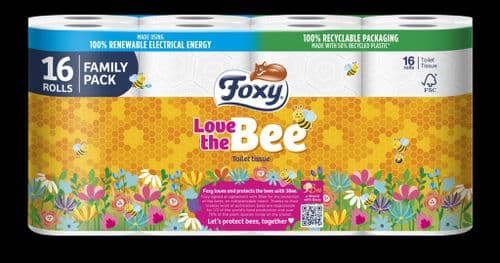 Foxy Love The Bee Toilet Roll - 16 Pack