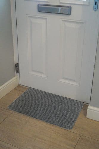 Groundsman Basic Ribbed Indoor Doormat 40 x 60cm - Light Grey